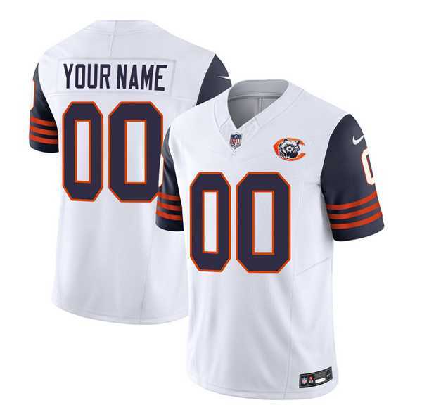 Mens Chicago Bears Active Player Custom 2023 F.U.S.E. White Navy Throwback Limited Football Stitched Jerseys